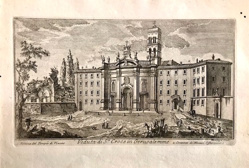 Montagu Dominique (attivo a Roma nella seconda metà  del XVIII Secolo) Veduta di Santa Croce in Gerusalemme 1770 Roma 